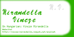 mirandella vincze business card